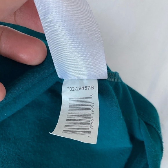 Thyme Maternity Teal Asymmetric Square Neck Short Sleeve‎ Tunic Top Size Large - Picture 6 of 9